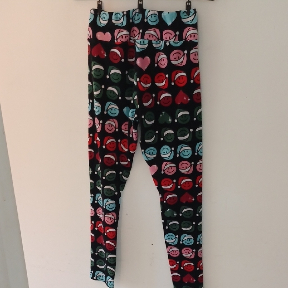 No Boundaries Red and Pink Leggings Fun Cartoon Print - Picture 4 of 5